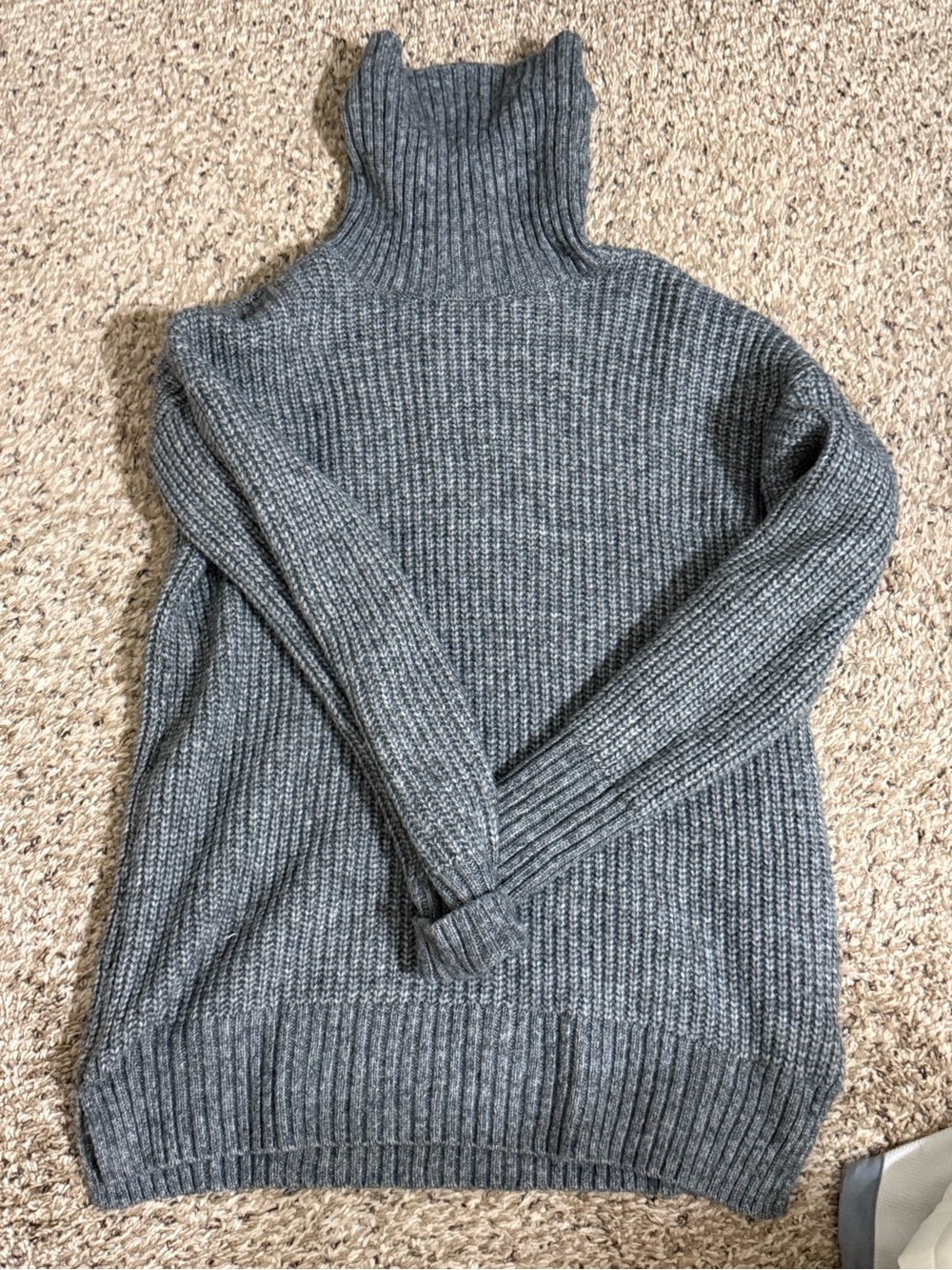Nine West Gray Ribbed Turtleneck Sweater
